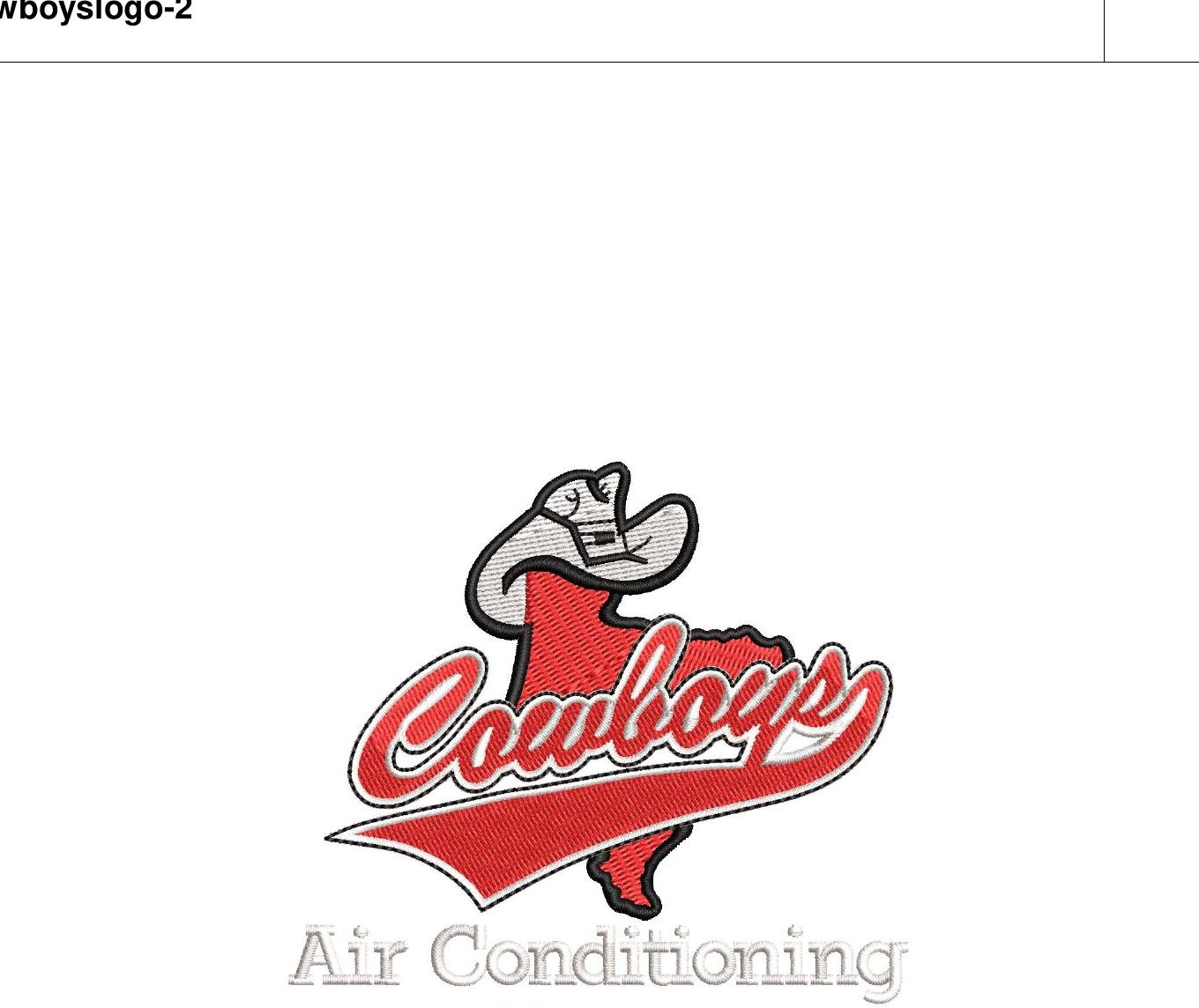 Cowboys AC custom embroidered chest logo — Wilcom digitized, 4-color Madeira thread, Tajima machine format