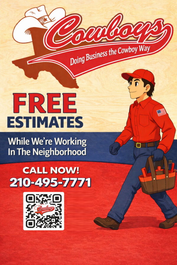 Cowboys AC yard sign — neighborhood marketing