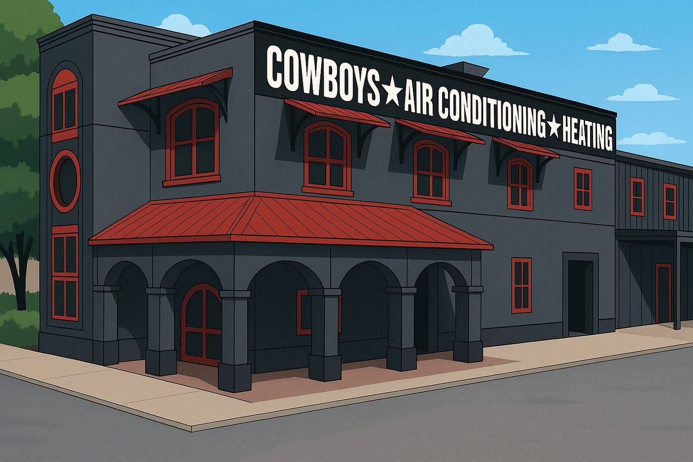 Cowboy's AC HQ midday